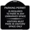 Signmission Parking Permit Is Required to Park in ANY Unmarked Space Visitors Must Park in Visito, BS-1818-23400 A-DES-BS-1818-23400 - alternate 1